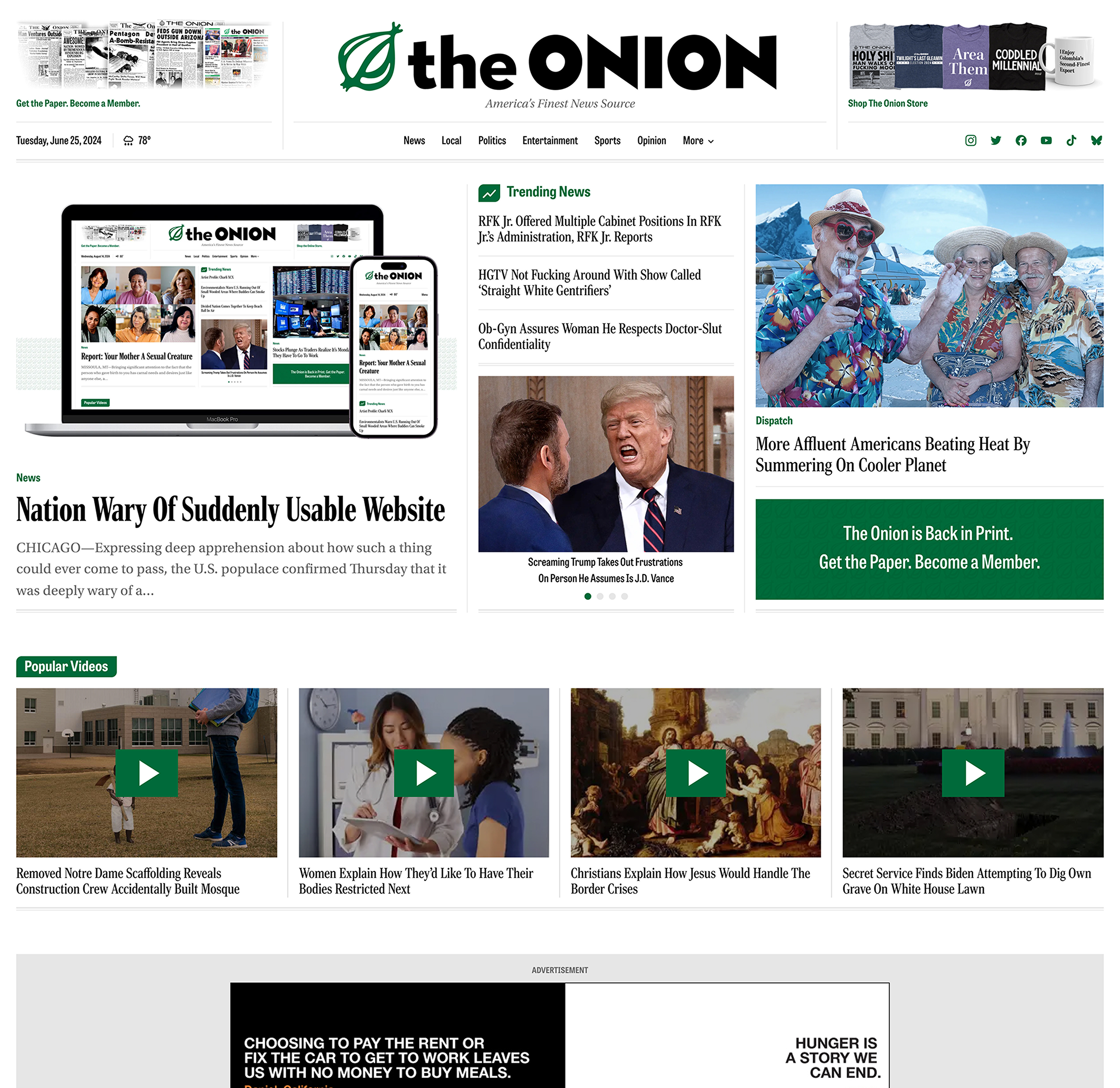 The Onion's website
